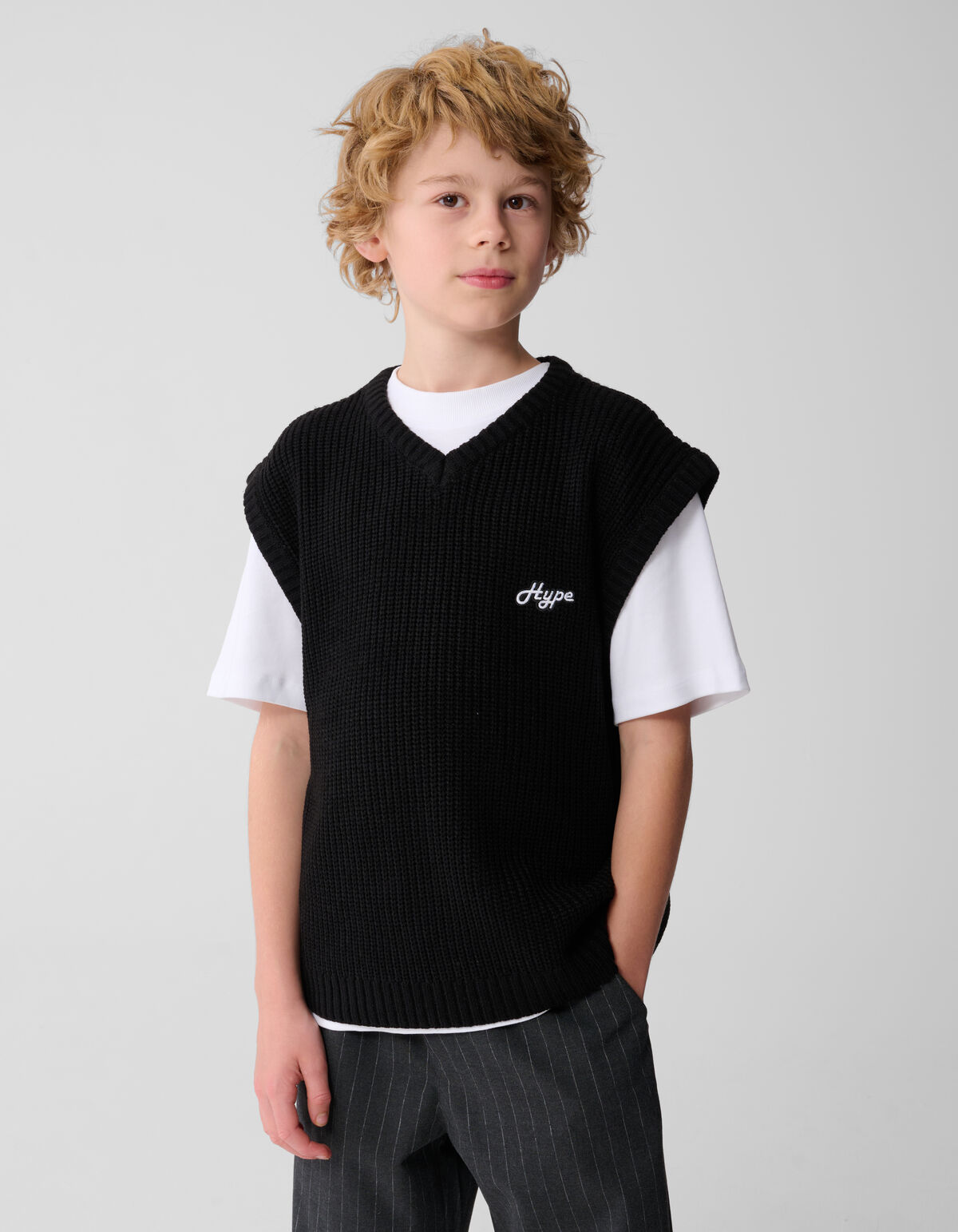 Gebreide Spencer Zwart SHOEBY BOYS