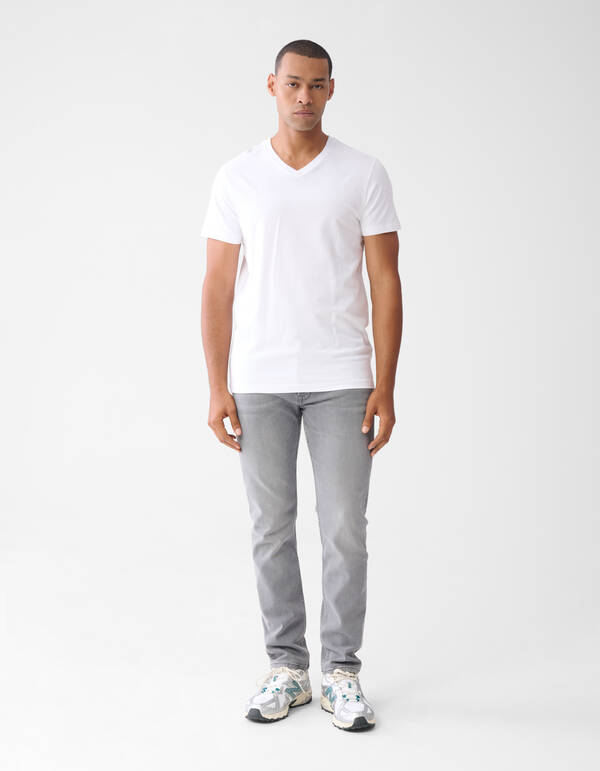 Basis V-hals T-shirt Wit SHOEBY MEN
