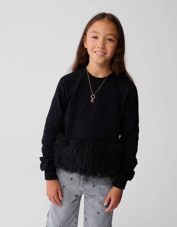 Feather Sweater Zwart SHOEBY GIRLS