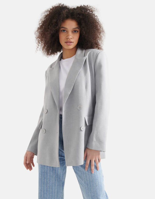 Geborduurde Blazer Lichtgrijs SHOEBY WOMEN