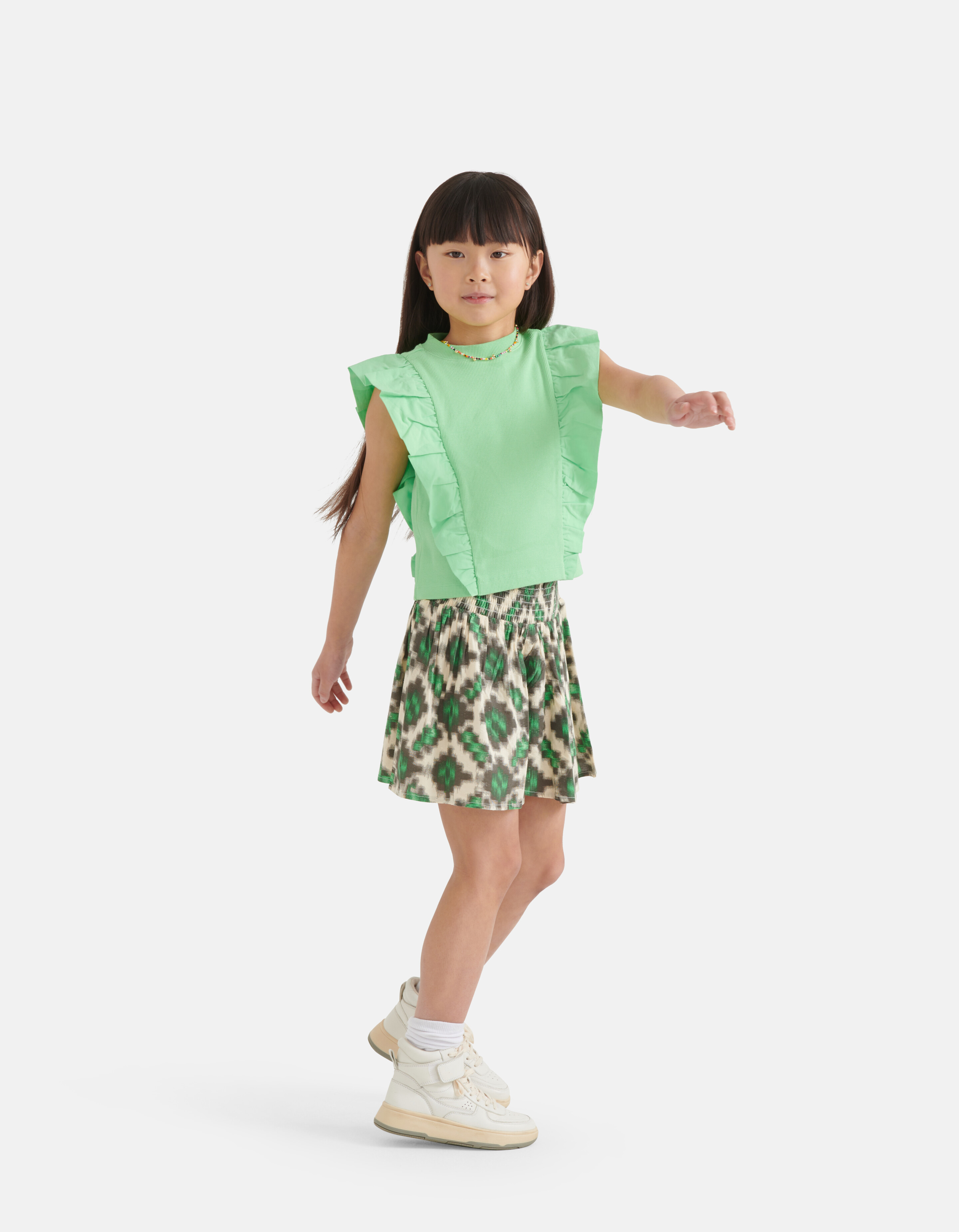 Ruffle T-shirt Groen SHOEBY GIRLS
