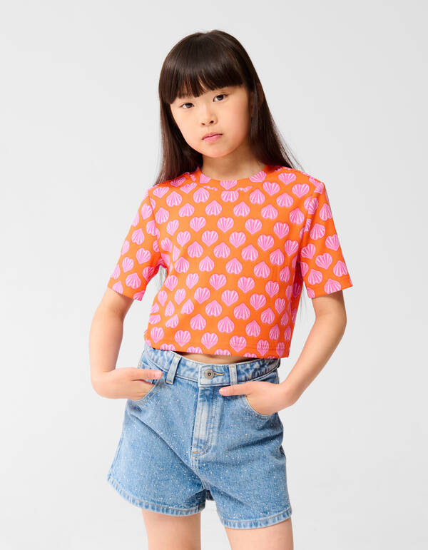 Schelpen Crop Top Oranje SHOEBY GIRLS