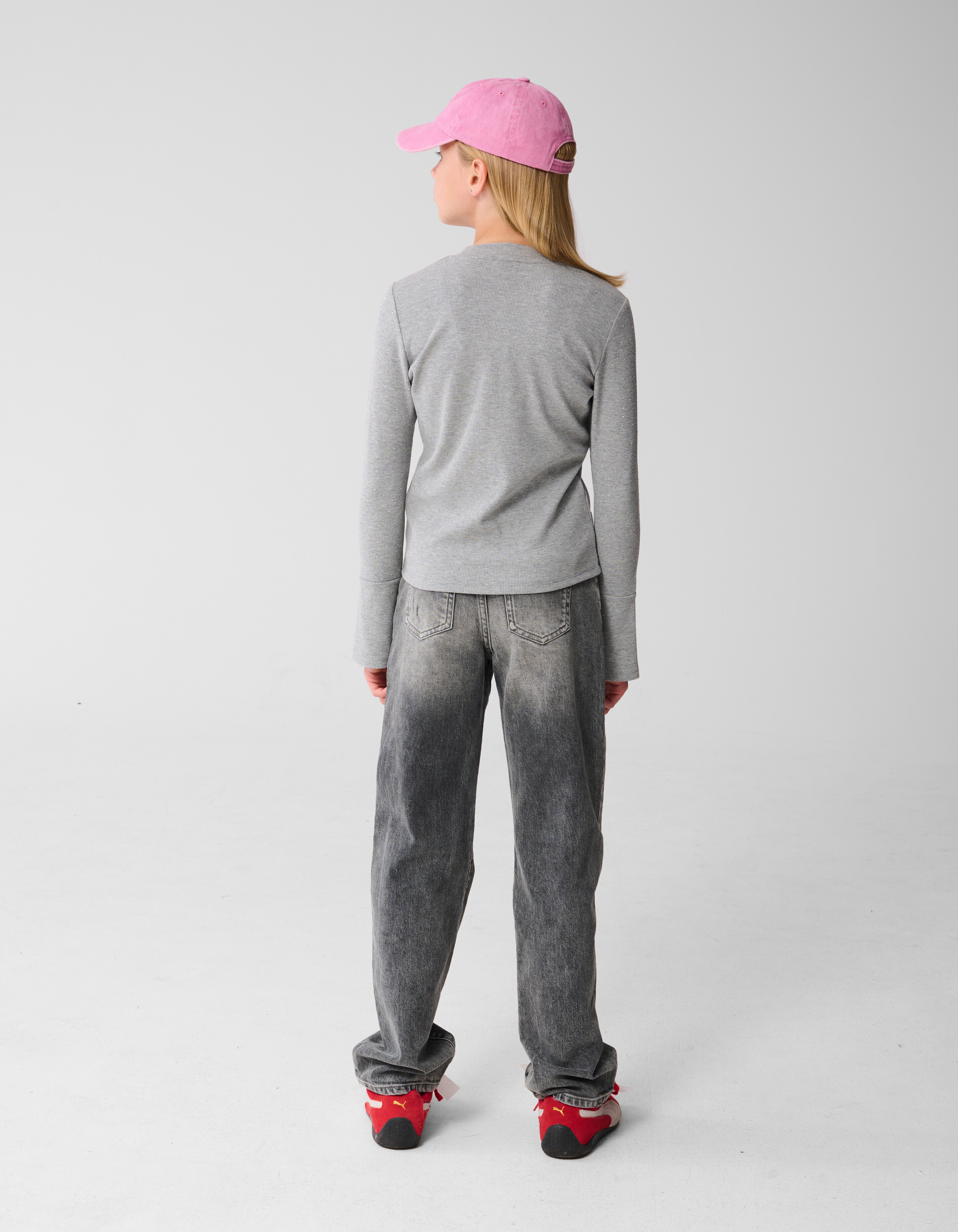 Strass Top Lichtgrijs SHOEBY GIRLS