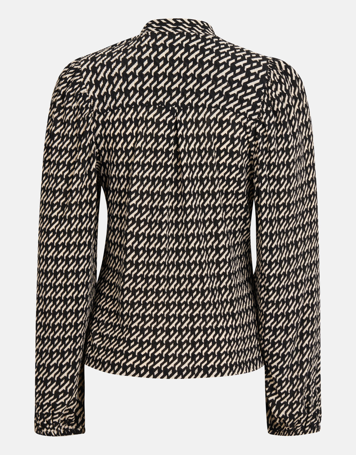 Grafische Crinkle Top Zwart SHOEBY WOMEN