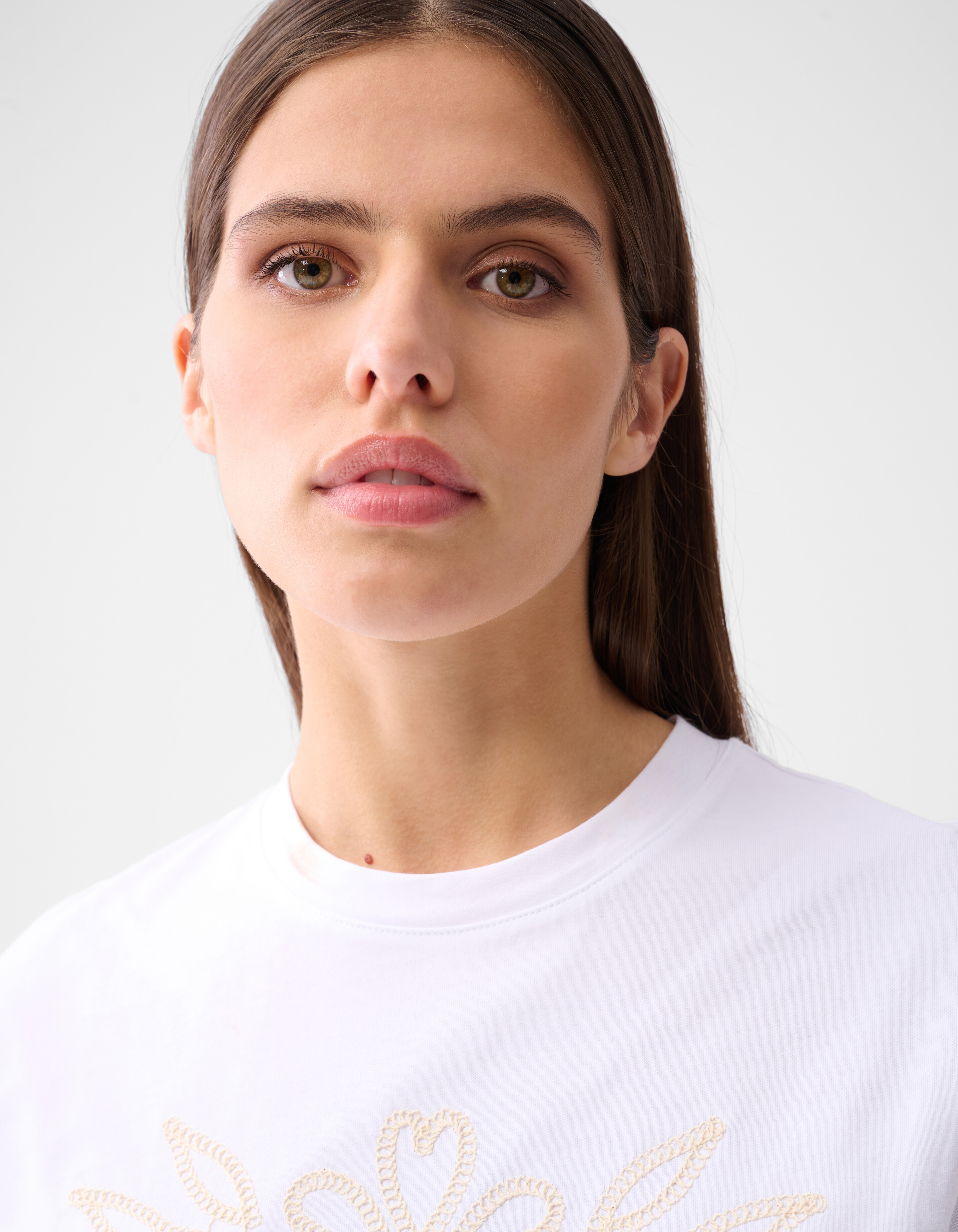 Cord Embroidery T-shirt Wit By Mieke SHOEBY WOMEN