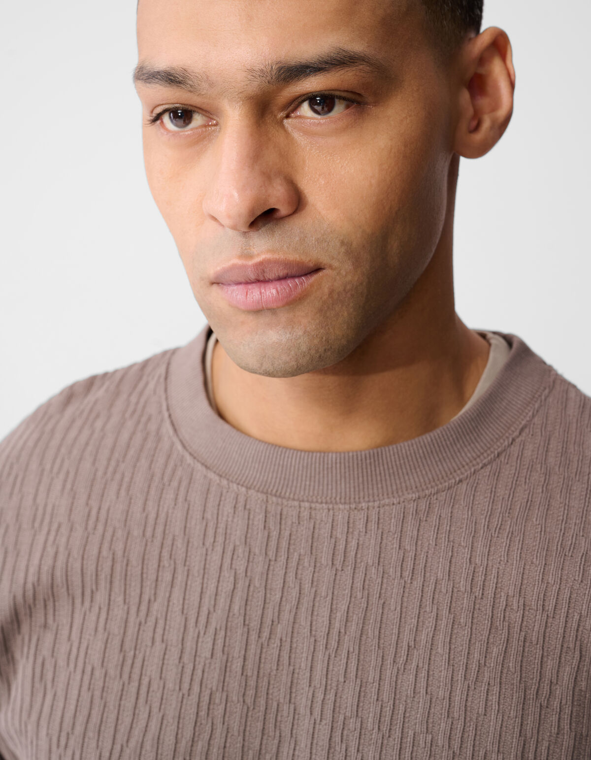 Structuur Sweater Lichtbruin SHOEBY MEN