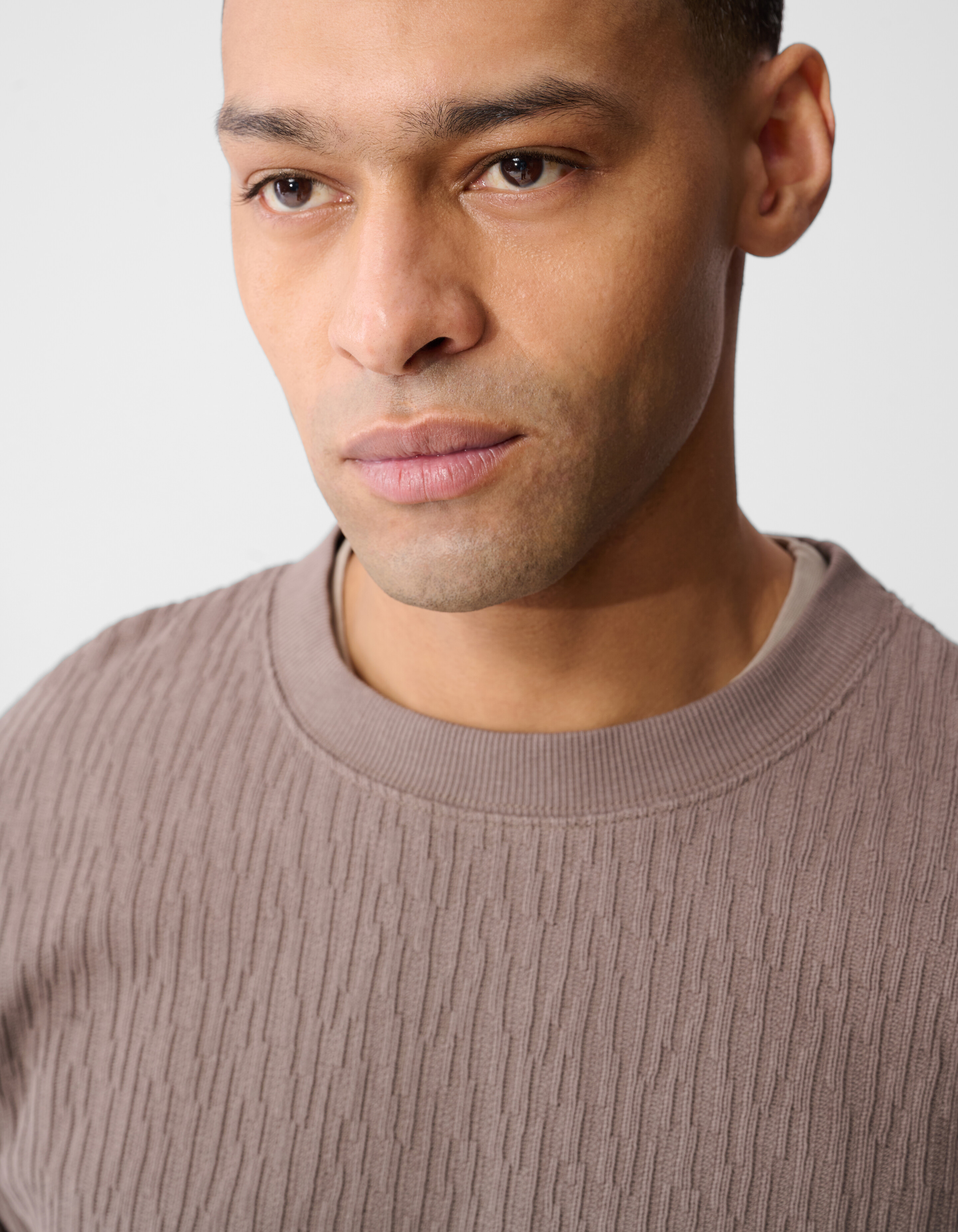 Structuur Sweater Lichtbruin SHOEBY MEN