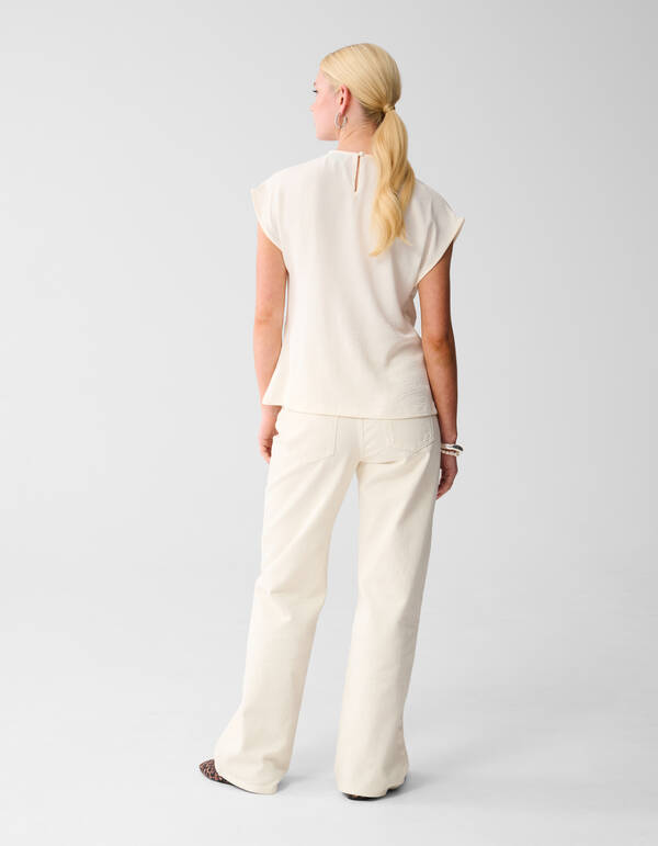 Knoop Twist Top Gebroken Wit SHOEBY WOMEN