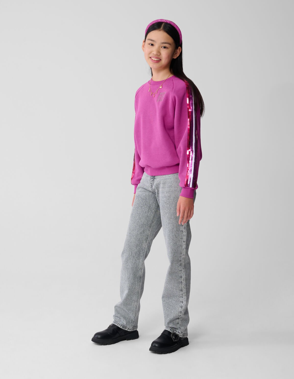 Sporty Sequin Sweater Roze SHOEBY GIRLS