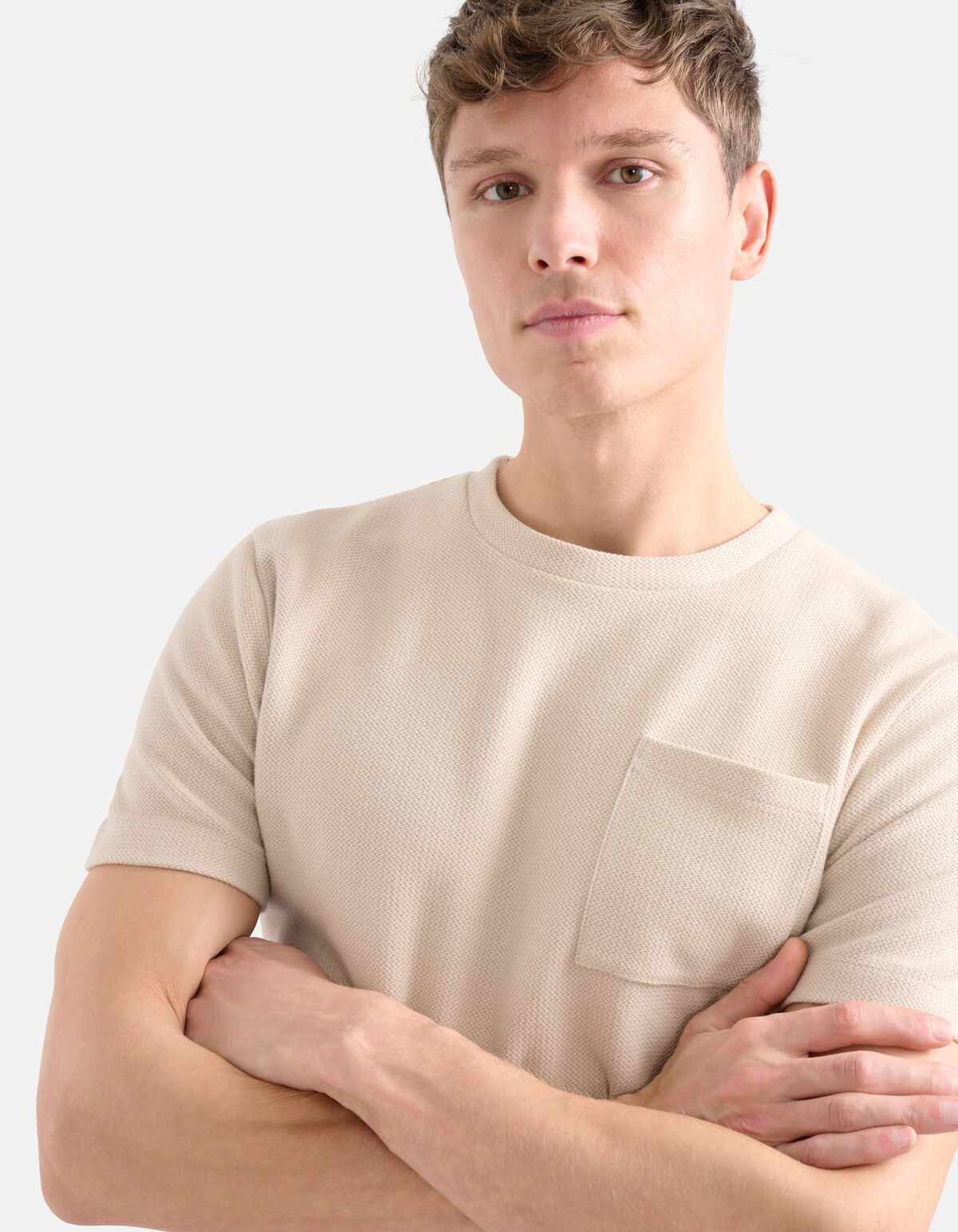 Structuur T-shirt Beige SHOEBY MEN