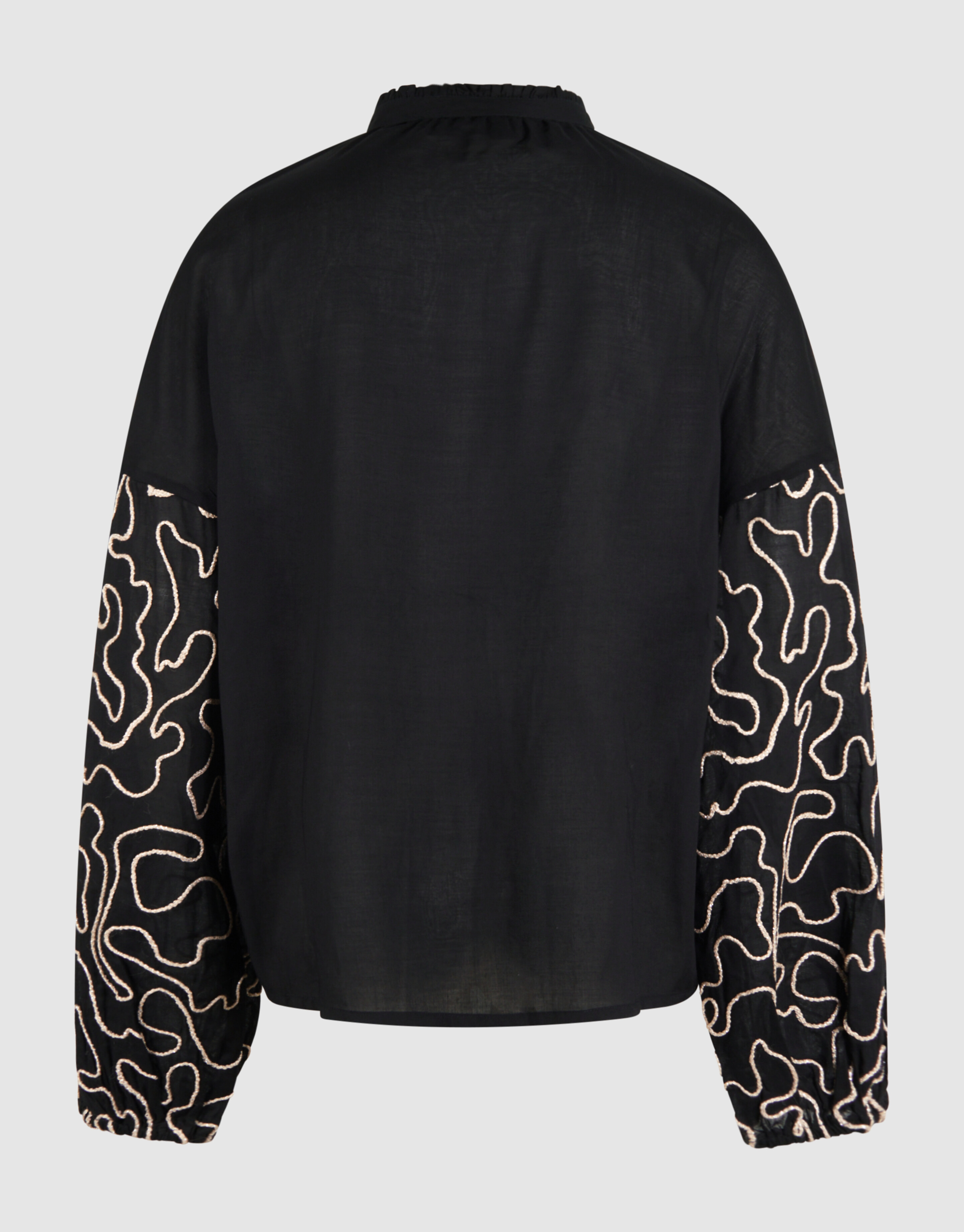 Cord Sleeve Blouse Zwart SHOEBY WOMEN