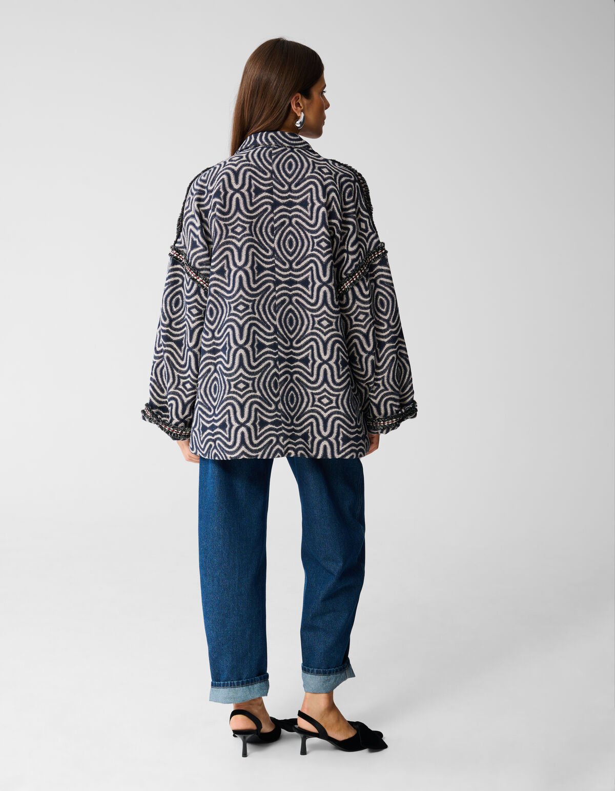 Jacquard Tape Jack Donkerblauw By Mieke SHOEBY WOMEN