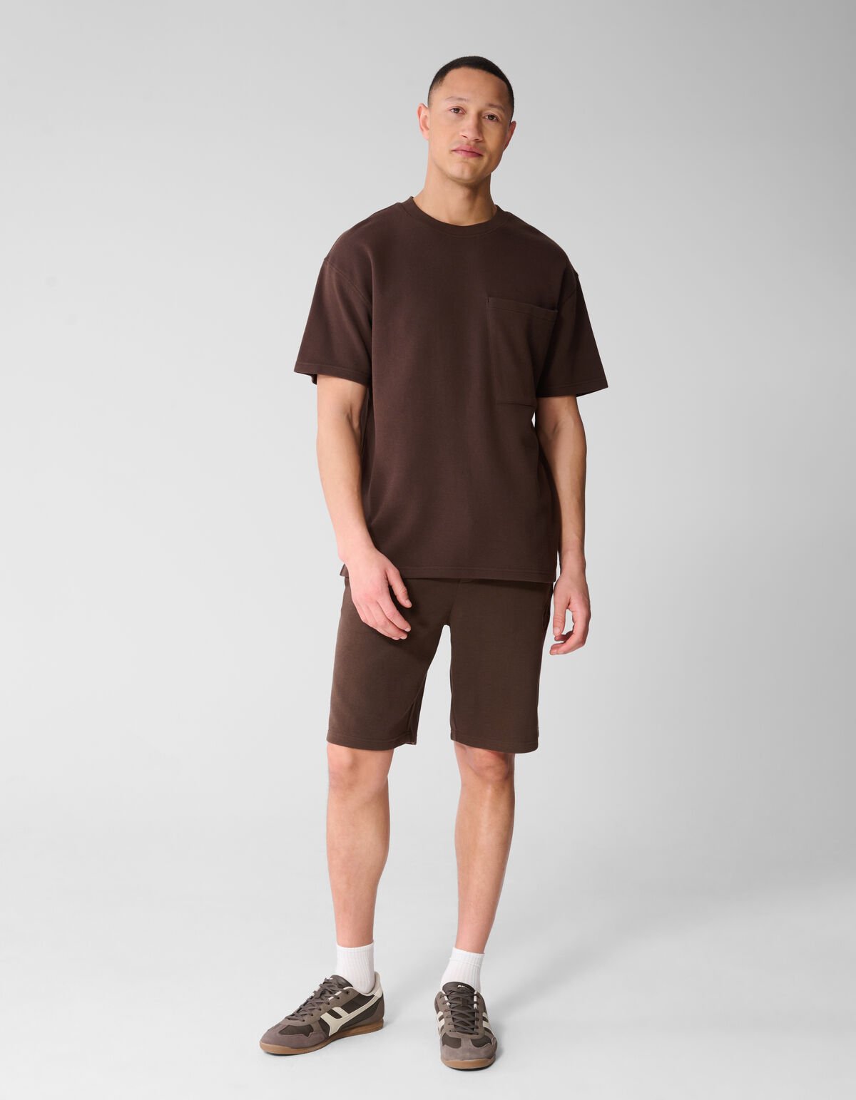 Cord Pocket T-shirt Donkerbruin SHOEBY MEN