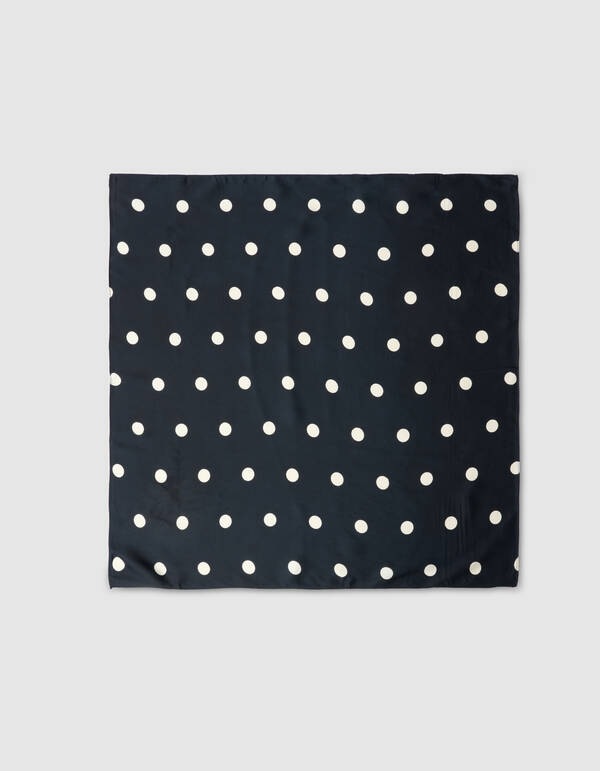 Satijnen Stip Sjaal Zwart SHOEBY ACCESSOIRES