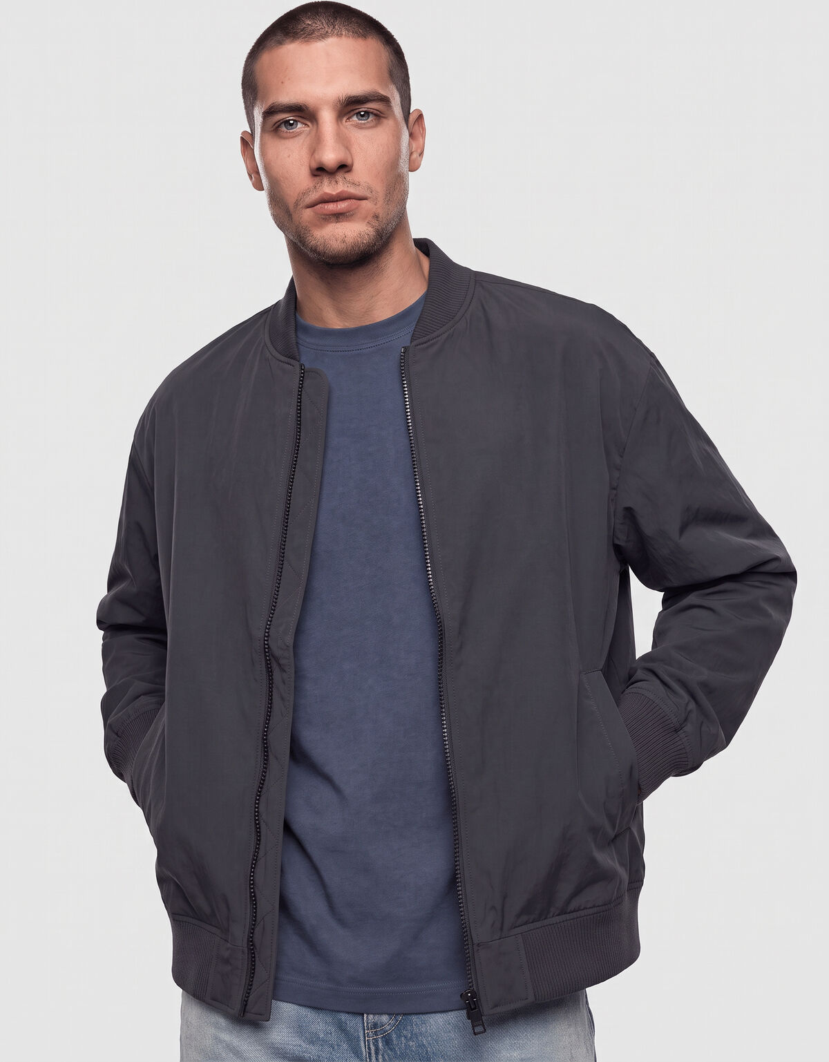 Technische Bomber Jack Donkergrijs SHOEBY MEN