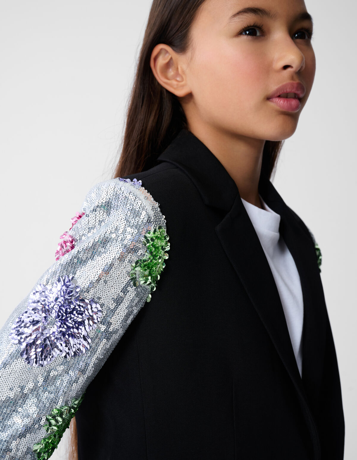 Flower Sequin Blazer Zwart SHOEBY GIRLS