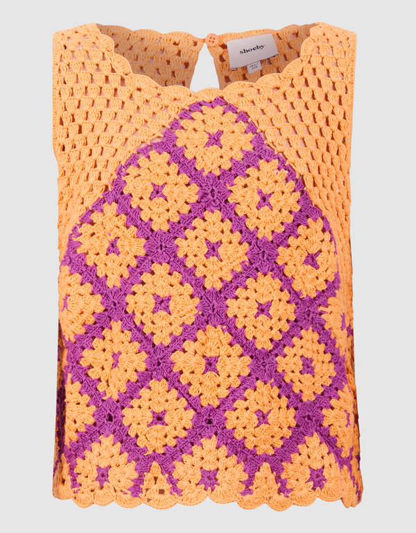 Crochet Top Oranje SHOEBY GIRLS