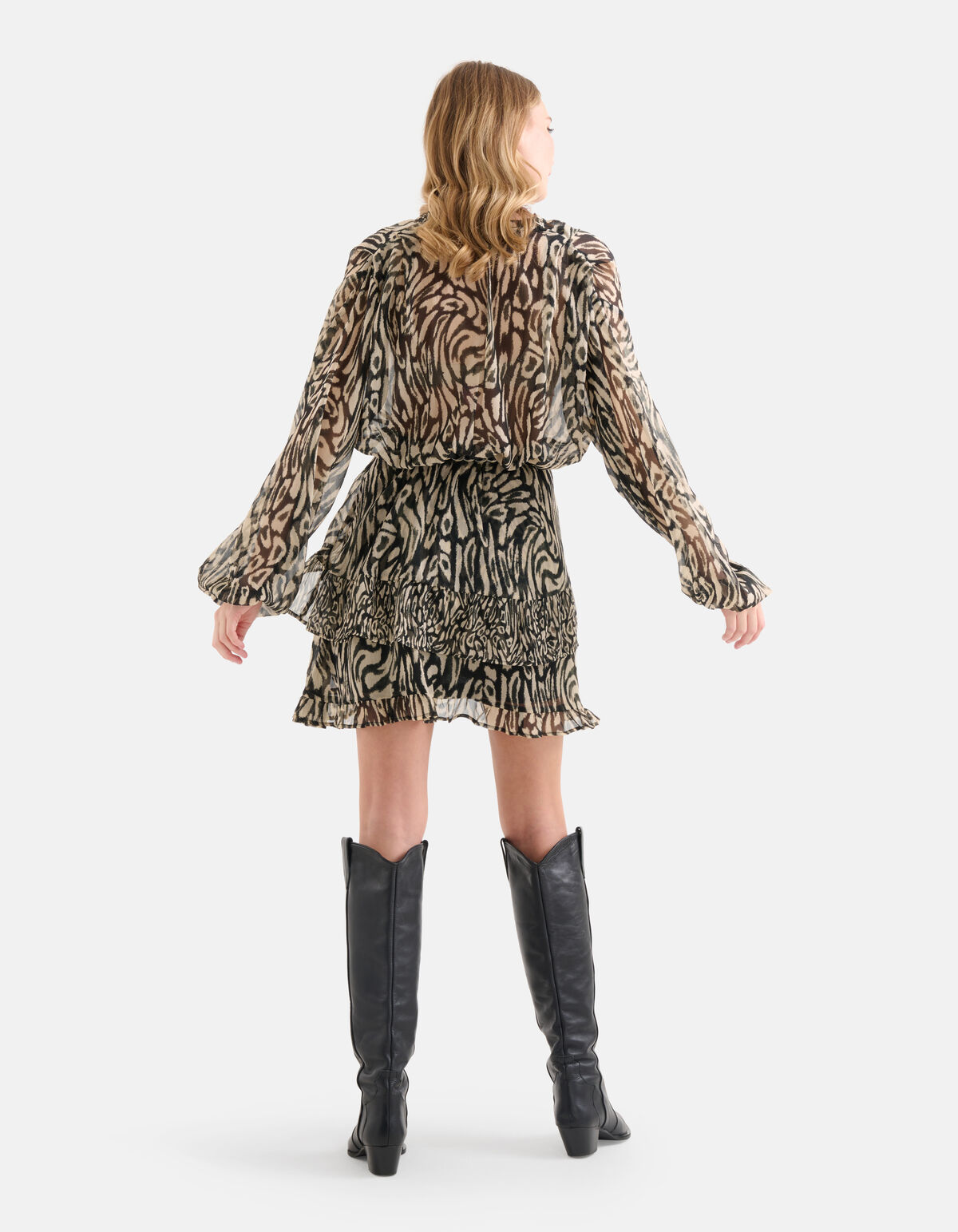 Leopard Print Jurk Zwart SHOEBY WOMEN