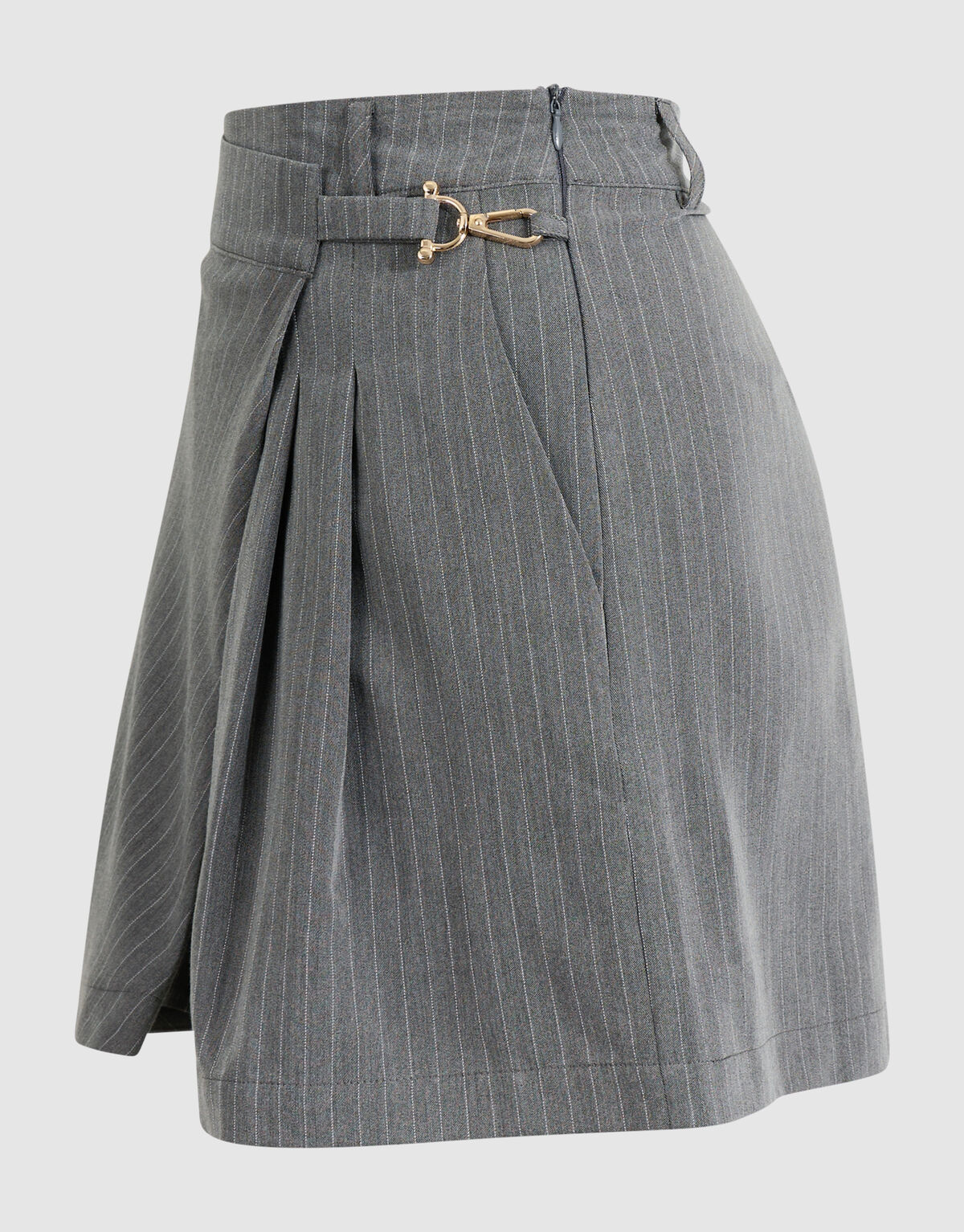 Pinstripe Pleated Skort Donkergrijs SHOEBY WOMEN