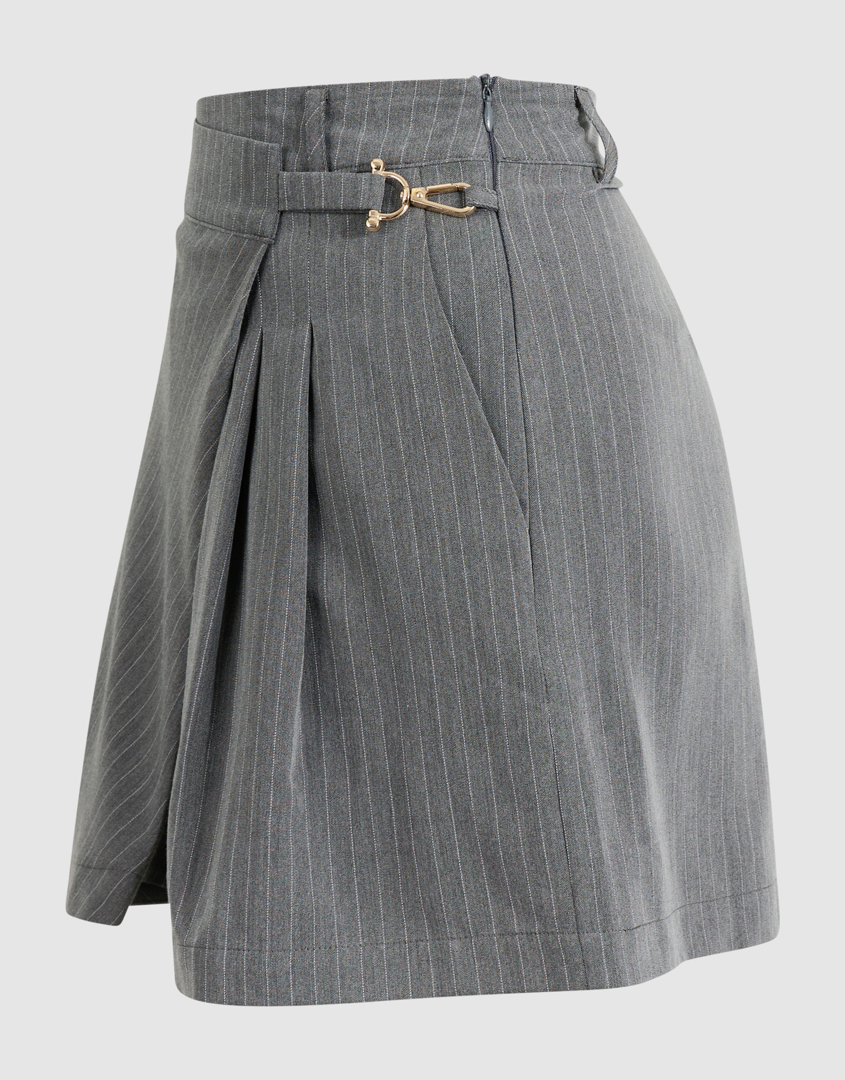 Pinstripe Pleated Skort Donkergrijs SHOEBY WOMEN