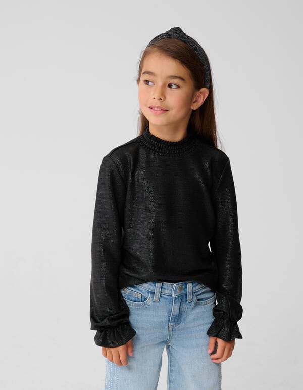 Metallic Longsleeve Top Zwart SHOEBY GIRLS