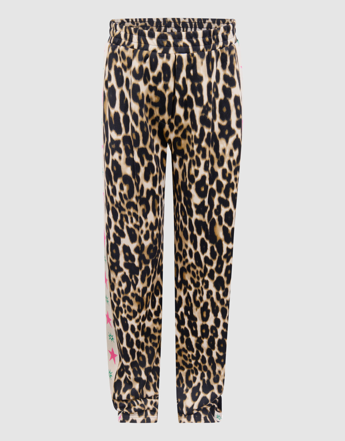 Sporty Wide Leg Leopard Broek Bruin SHOEBY GIRLS