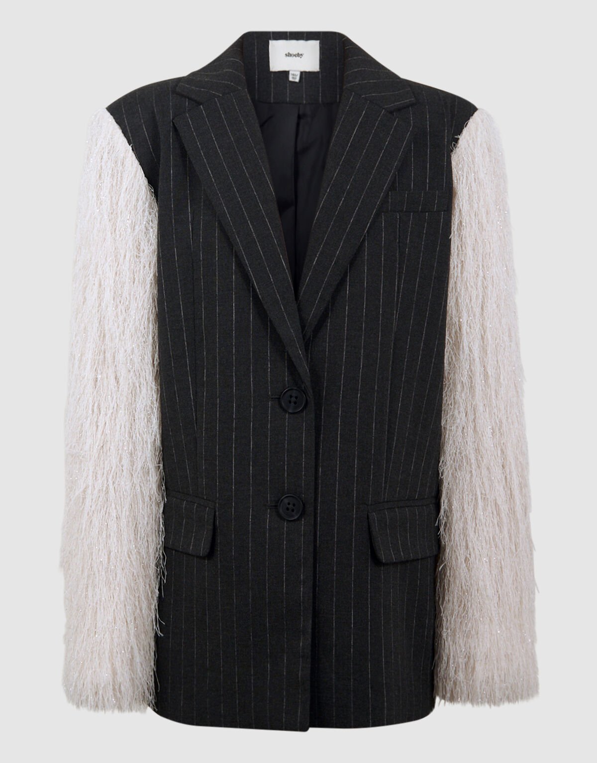 Fluffy Glitter Blazer Gebroken Wit SHOEBY GIRLS