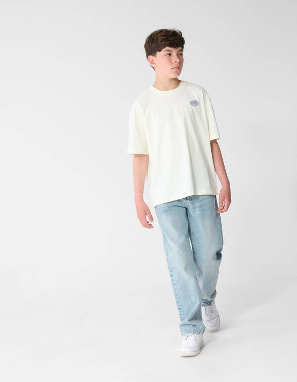Brick Artwork T-shirt Gebroken Wit SHOEBY BOYS