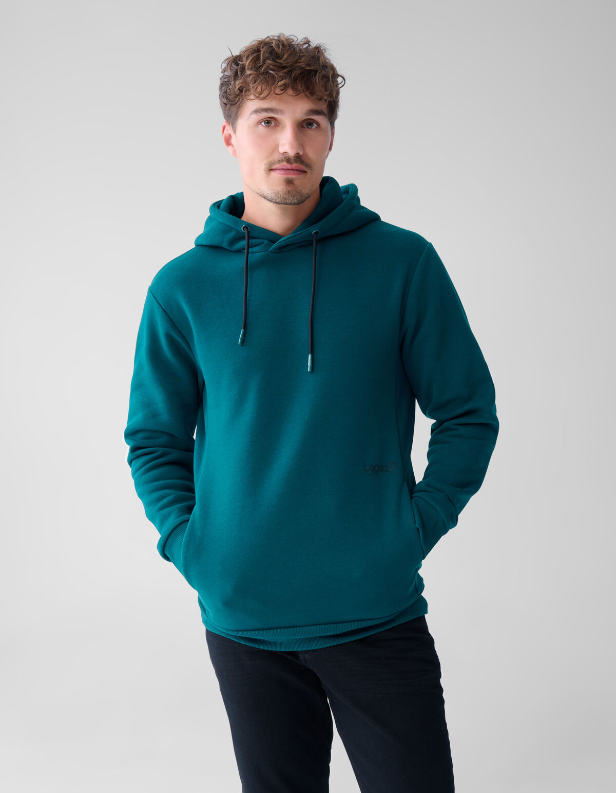 Basis Hoodie Donkergroen SHOEBY MEN