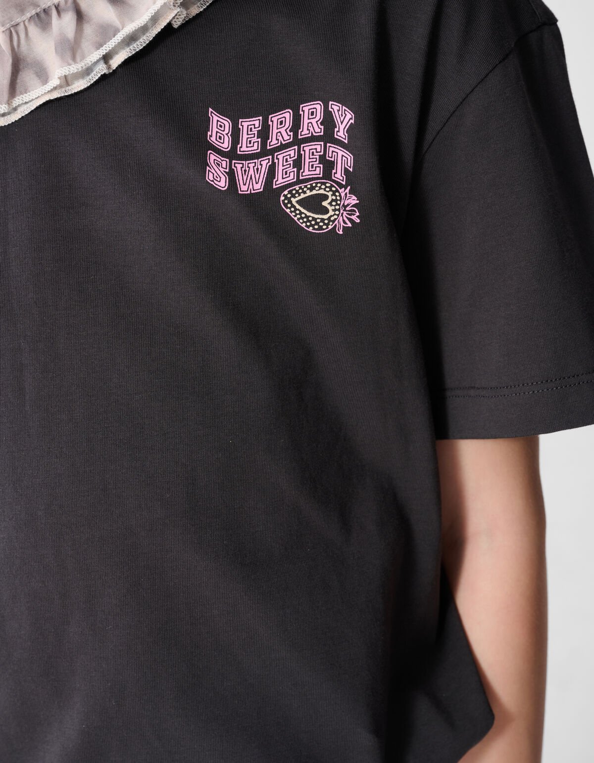 Strawberry Artwork T-shirt Dokergrijs SHOEBY GIRLS