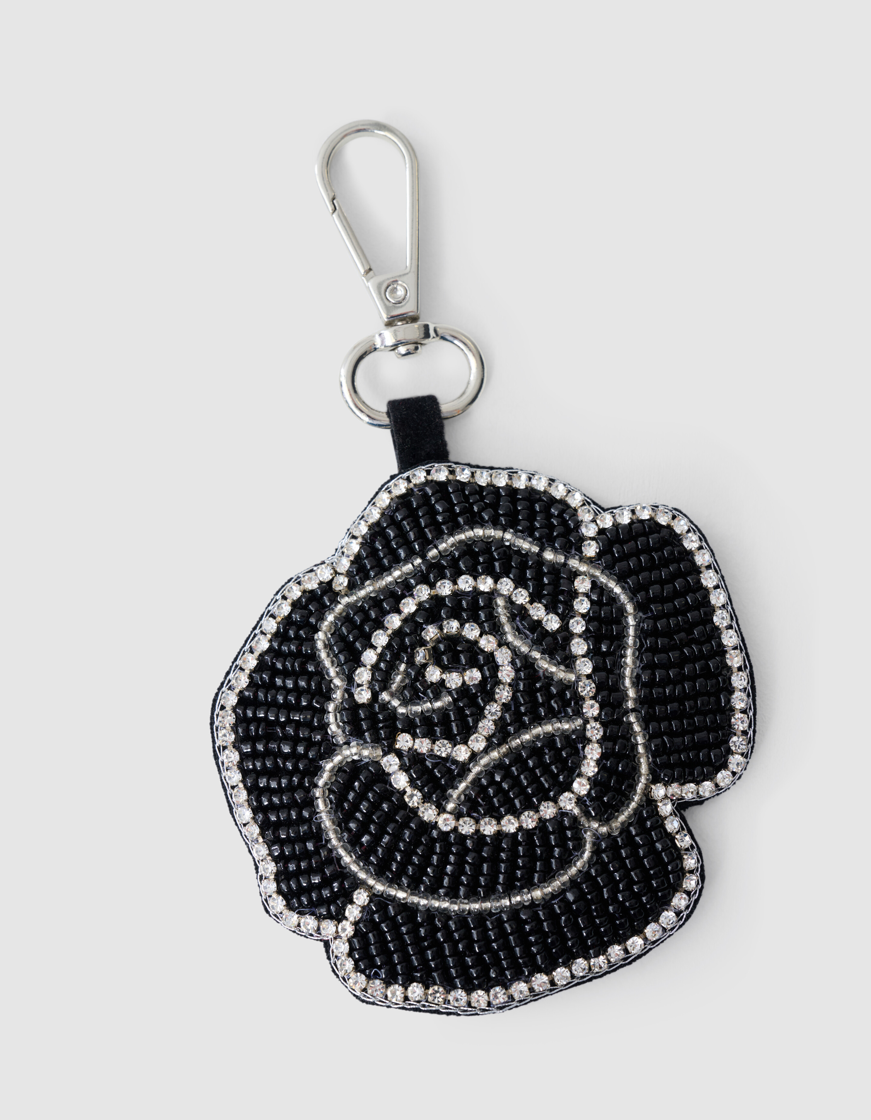 Beaded Flower Bagcharm Zwart SHOEBY ACCESSOIRES