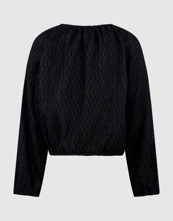 Wavy Structuur Top Zwart SHOEBY GIRLS