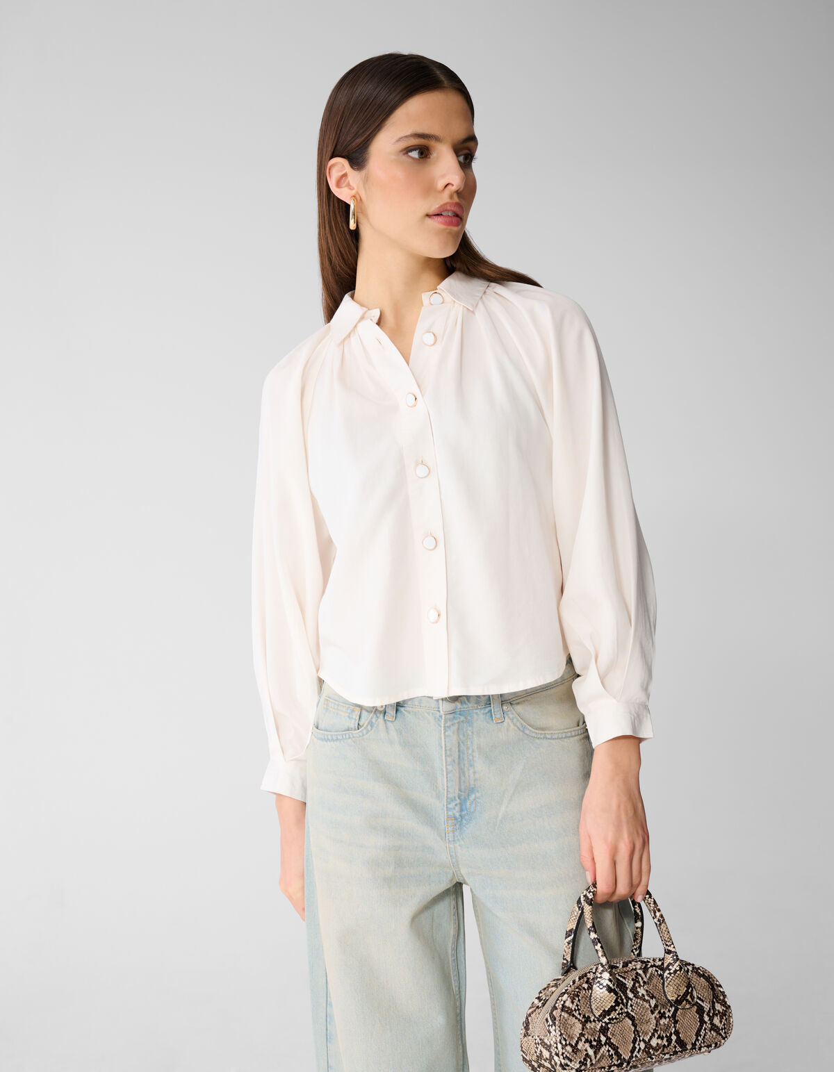 Soft Twill Blouse Gebroken Wit SHOEBY WOMEN