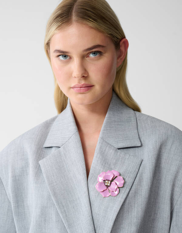 Strass Flower Broche Paars SHOEBY ACCESSOIRES