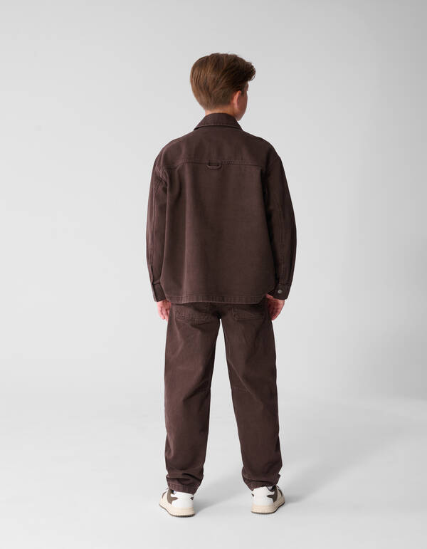 Twill Barrel Fit Broek Donkerbruin SHOEBY BOYS