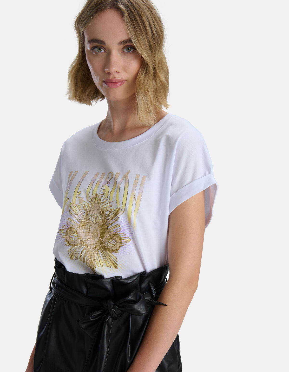 Illusion T-shirt Wit SHOEBY WOMEN
