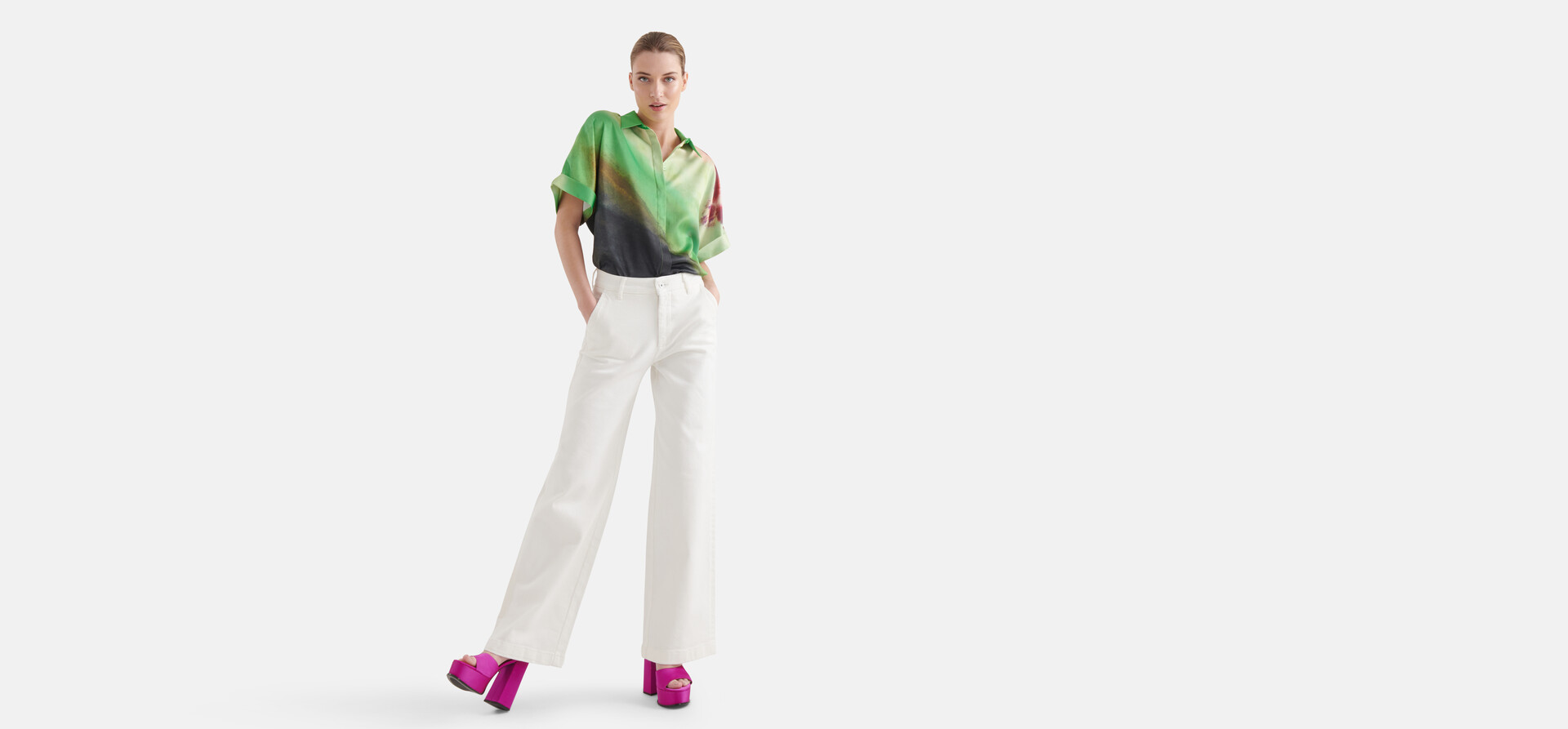 Wide Leg Jeans Gebroken Wit L33 SHOEBY WOMEN