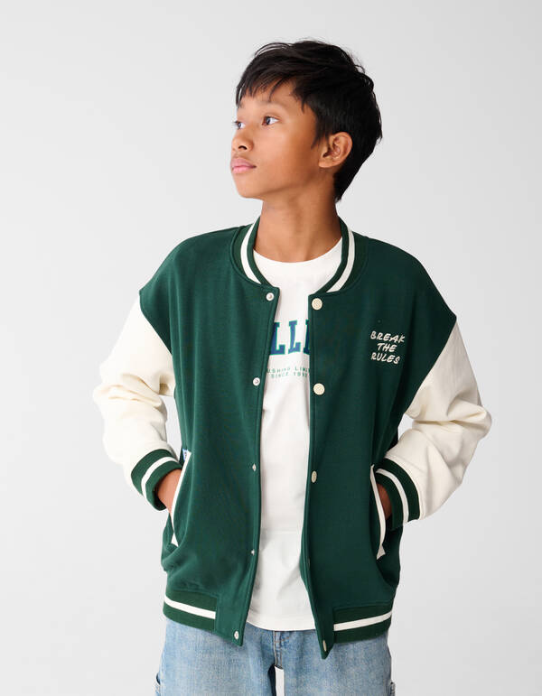 Varsity Bomber Jack Donkergroen SHOEBY BOYS