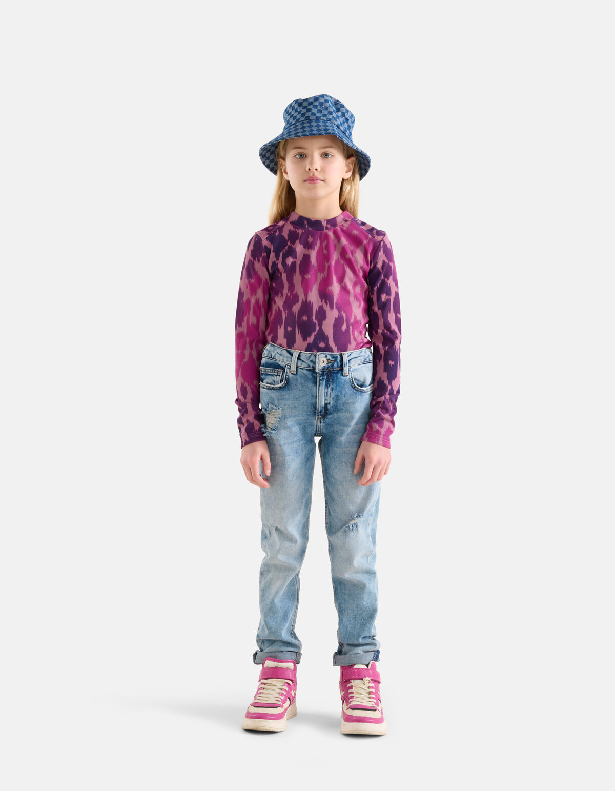 Leopard Rib Top Roze SHOEBY GIRLS