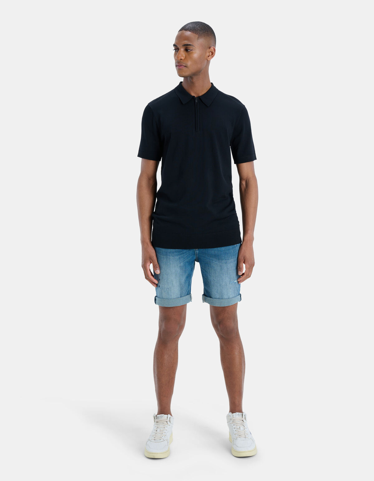 Zipper Knit Polo Shirt REFILL