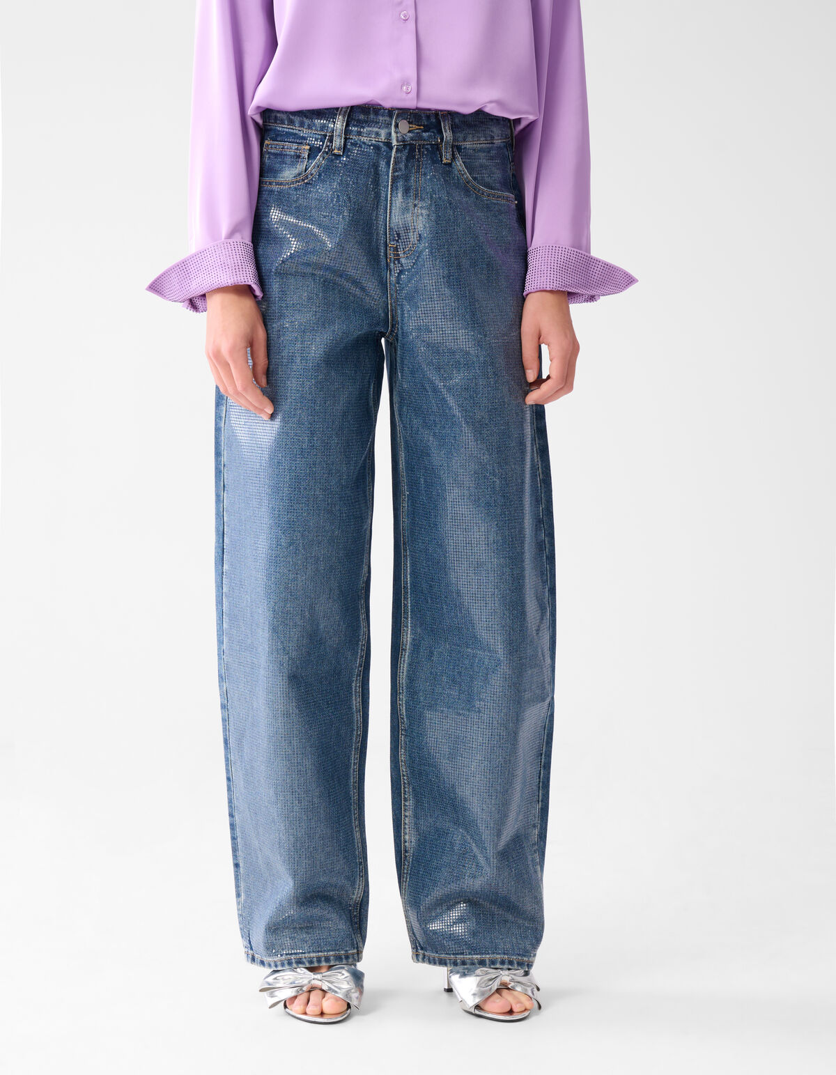 Foil Barrel Fit Jeans Mediumstone SHOEBY WOMEN