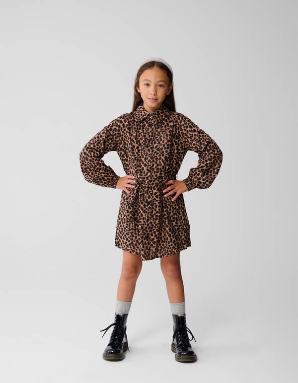 Leopard Mini Jurk Bruin SHOEBY GIRLS
