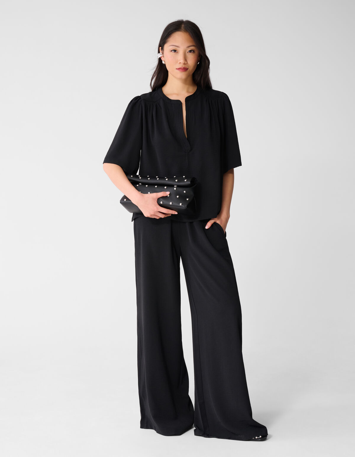 Twist Korte Mouwen Top Zwart SHOEBY WOMEN