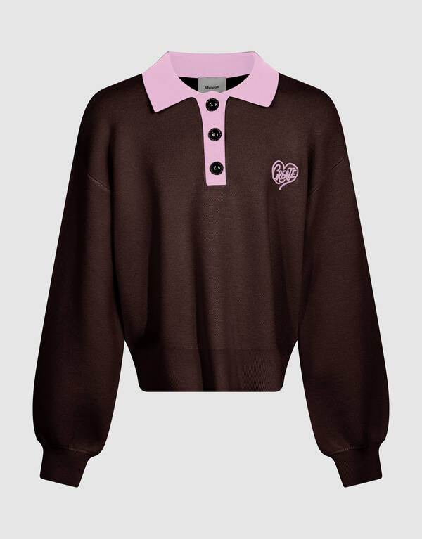 Create Gebreide Polo Bruin /Roze SHOEBY GIRLS