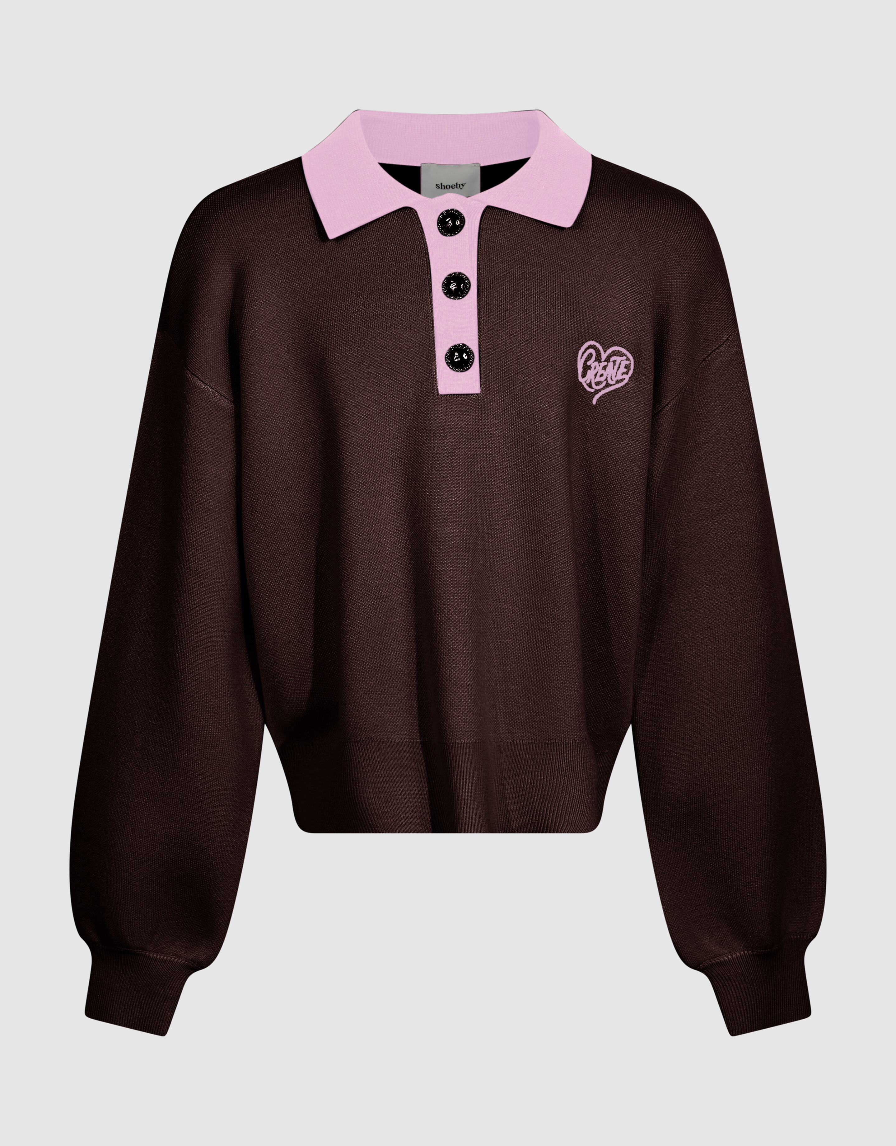 Create Gebreide Polo Bruin /Roze SHOEBY GIRLS