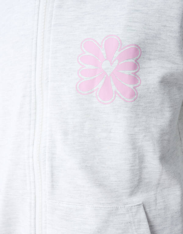 Bloem Artwork Vest Lichtgrijs SHOEBY GIRLS