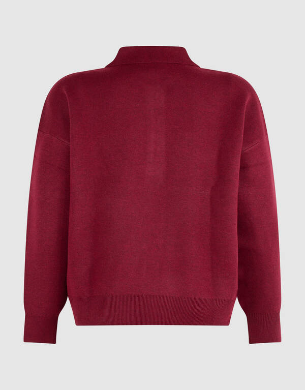 Oversized Polo Gebreide Trui Rood SHOEBY WOMEN