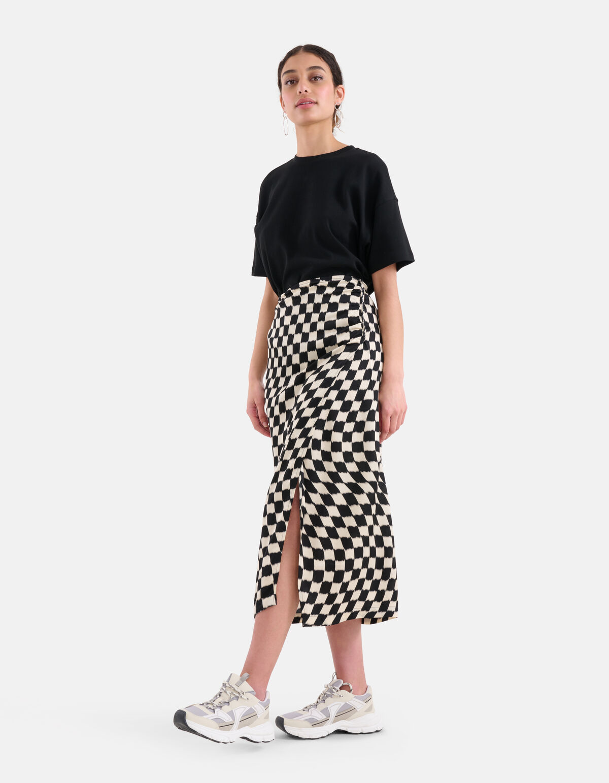 Printed Rok Zwart/Gebroken Wit SHOEBY WOMEN