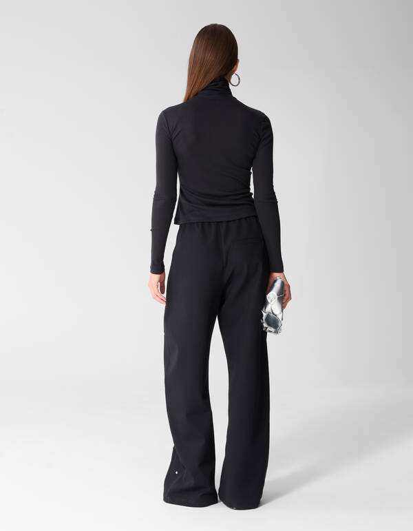 Col Neck Longsleeve Zwart SHOEBY WOMEN