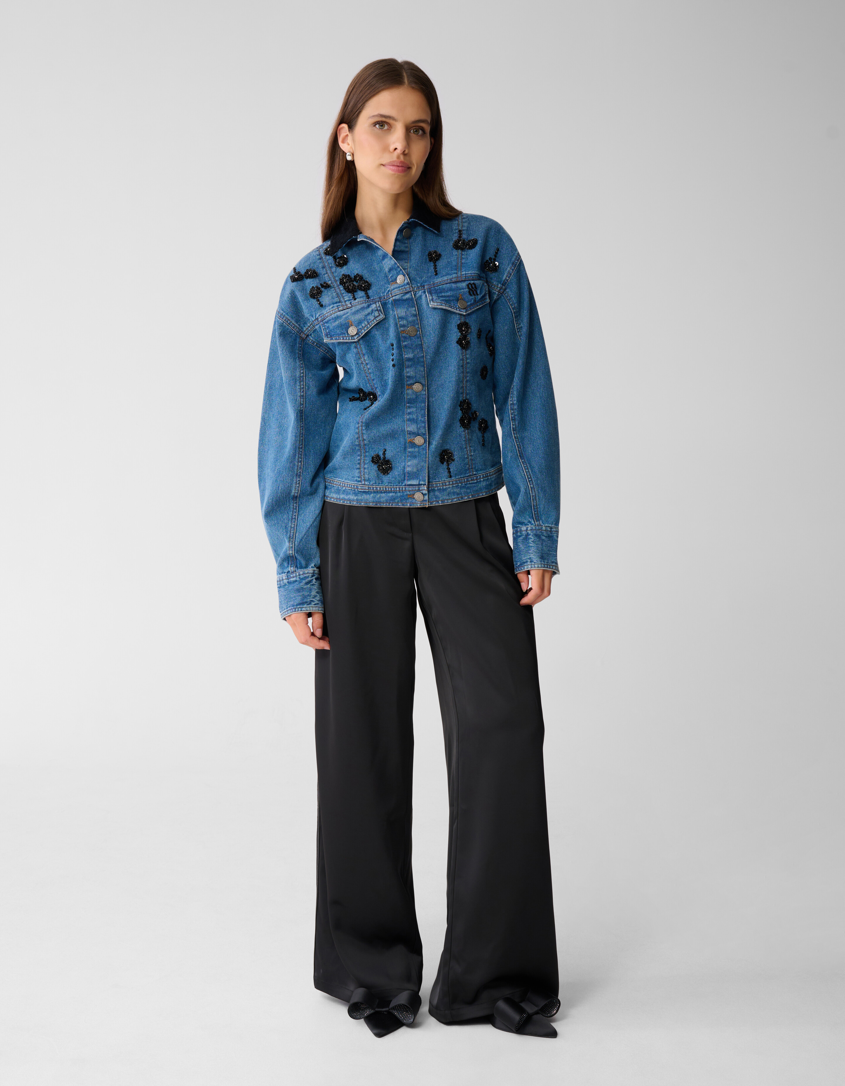 Embellished Denim Jack Blauw By Mieke SHOEBY WOMEN
